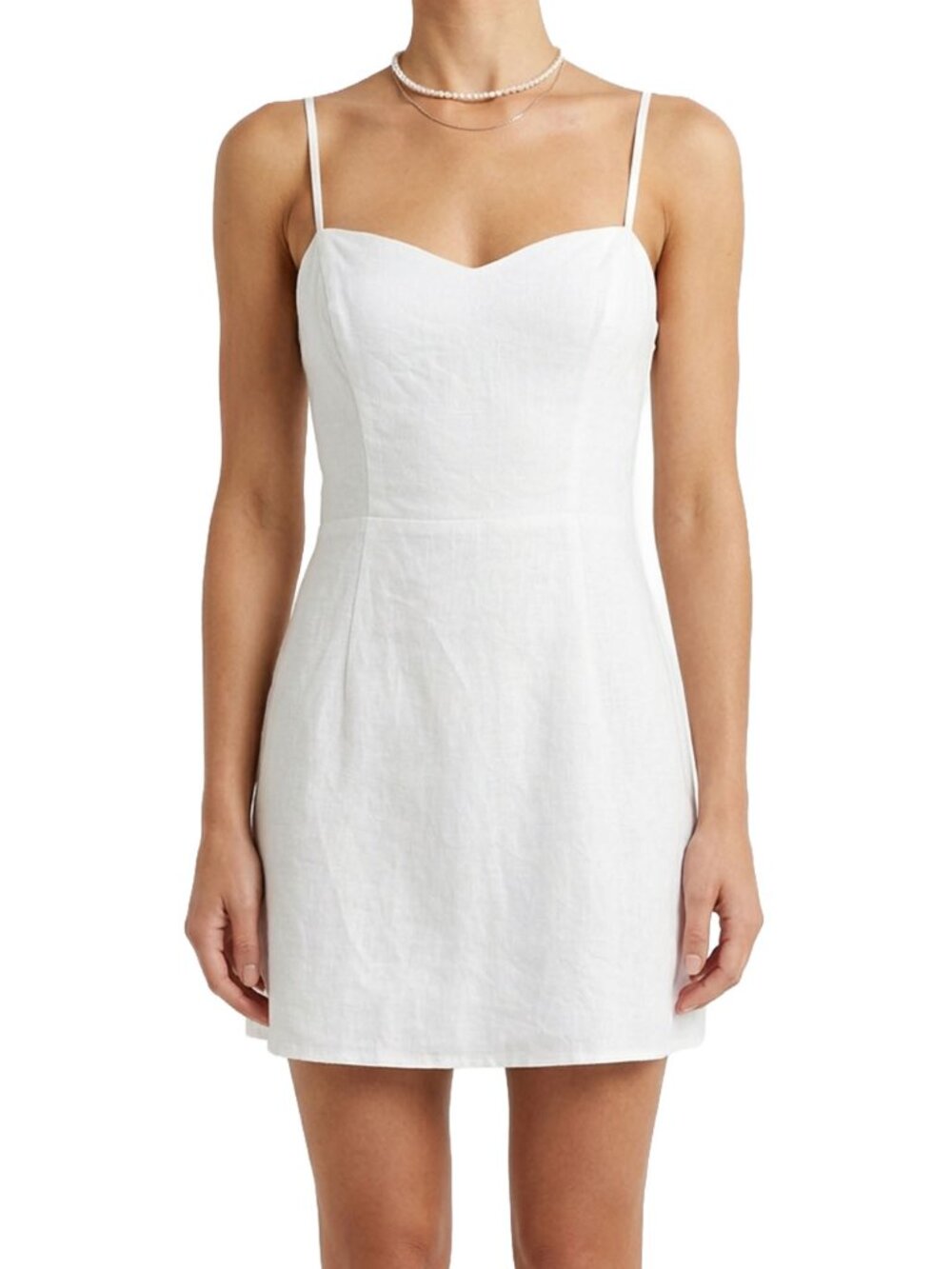 Reformation Roarke White Linen Mini Dress Cottagecore Coastal Chic LWD 6